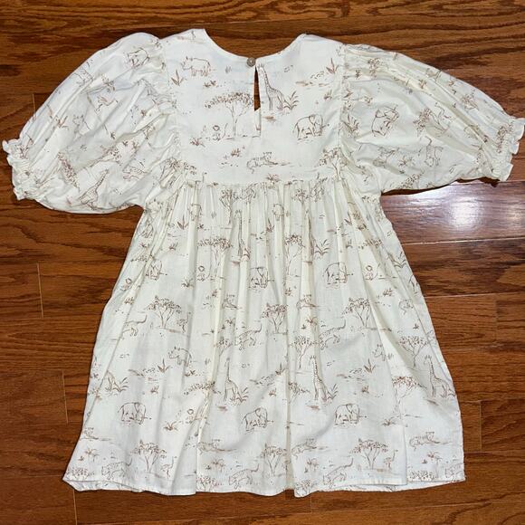 Rylee + Cru Girls Jolene Linen Blend Safari Toile Dress Size 6-7Y - Picture 11 of 13